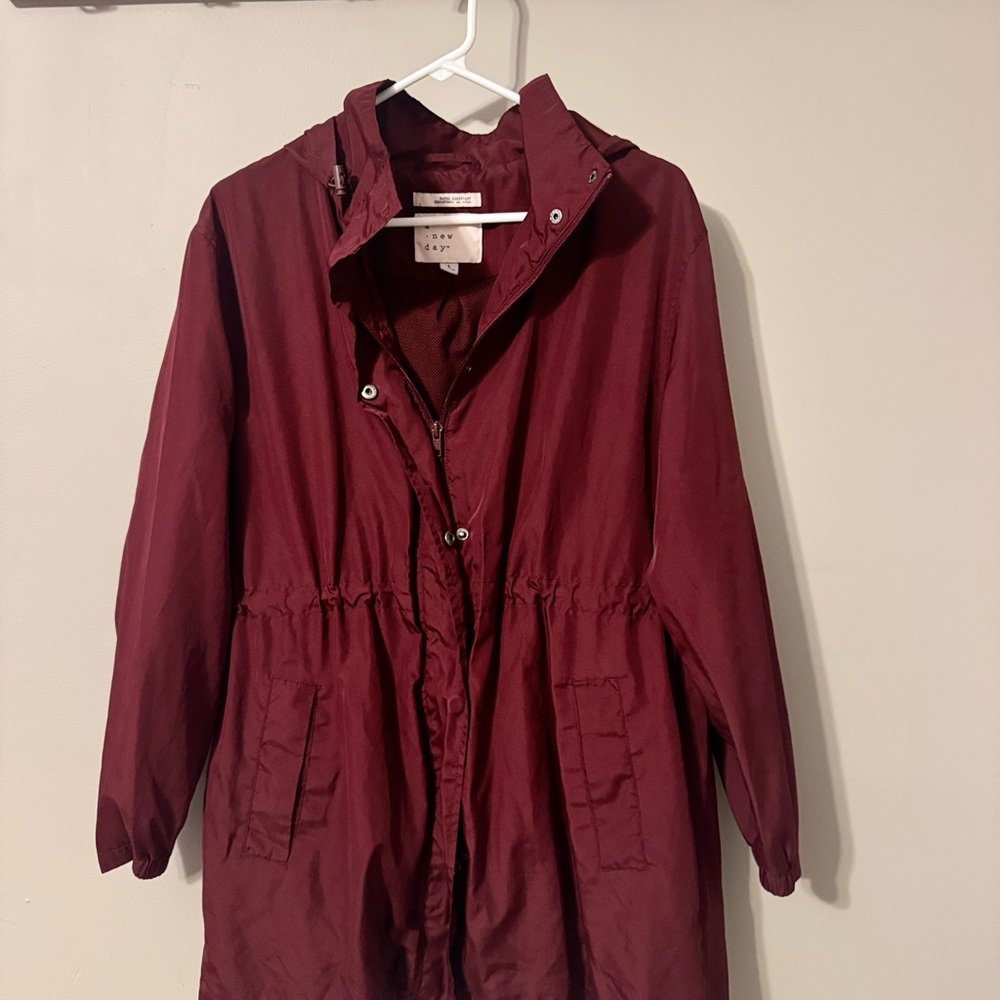 a new day Maroon Rain Jacket